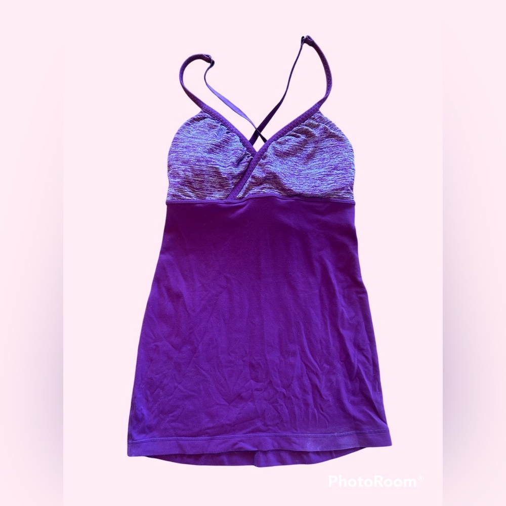 Purple Crisscross Sports Tank Top